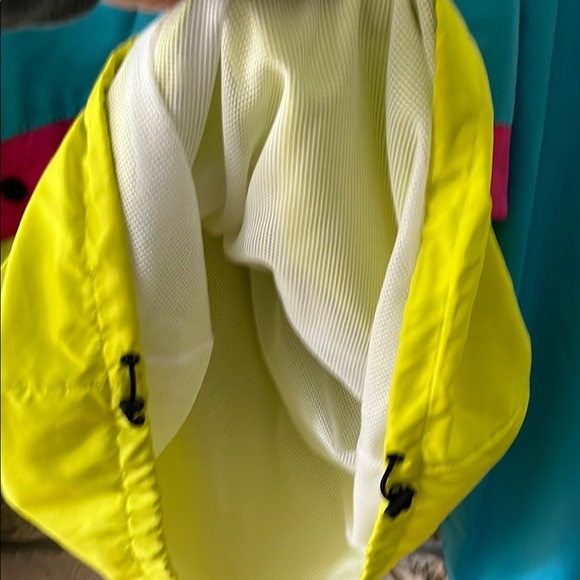 Blackjack Neon Blue, Yellow & Pink Pullover Zip Windbreaker Size Large - Picture 10 of 13